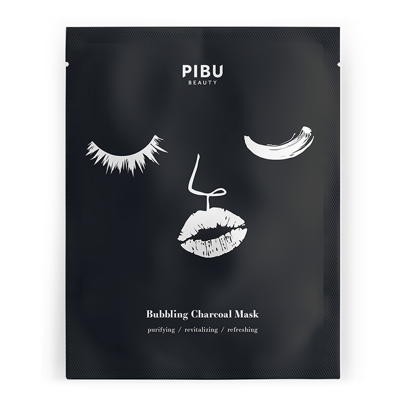 PIBU Beauty Bubbling Charcoal Mask putojanti veido kaukė su aktyvintąja anglimi