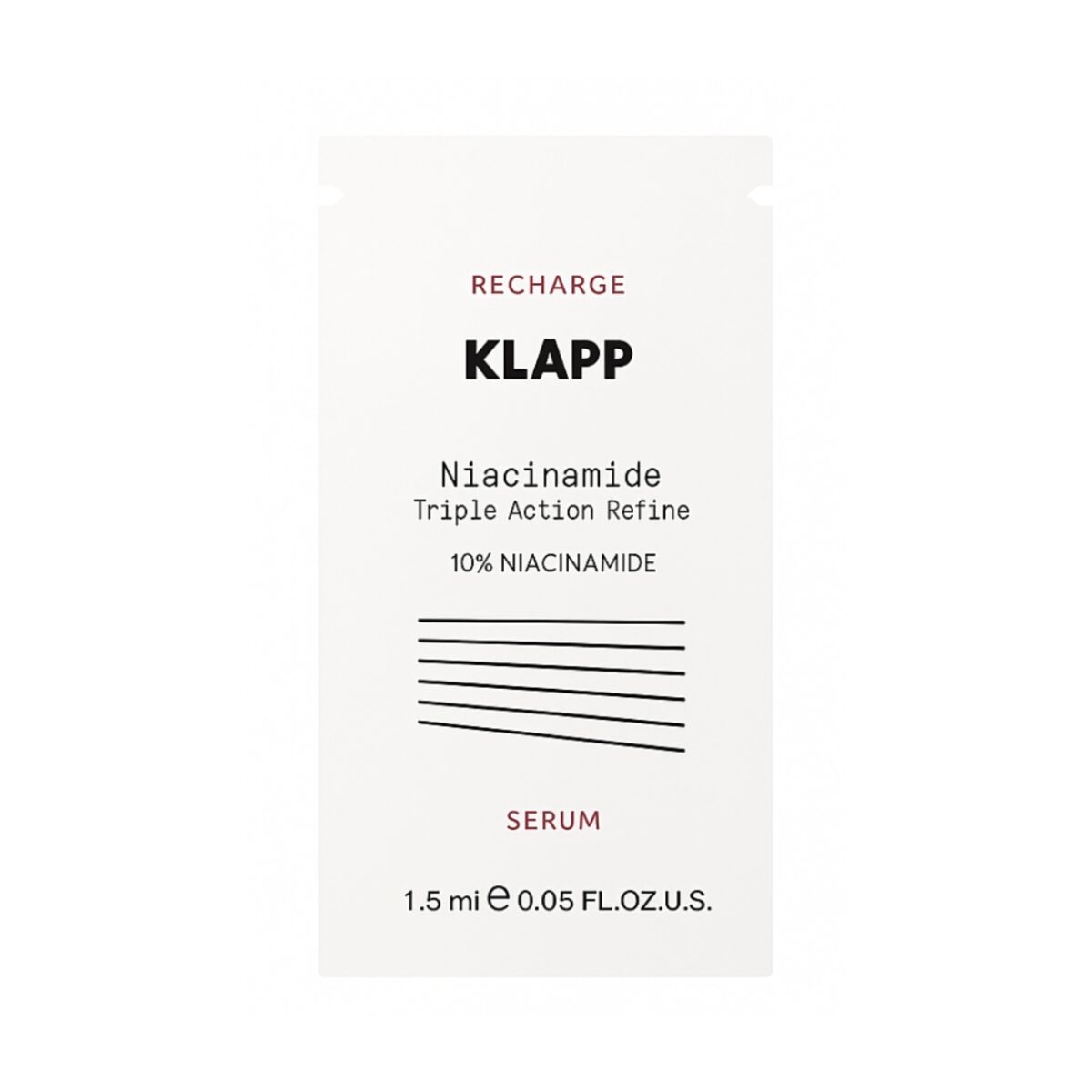 KLAPP Niacinamide 10% Triple Action Refine Serum veido serumas su niacinamidu MĖGINUKAS