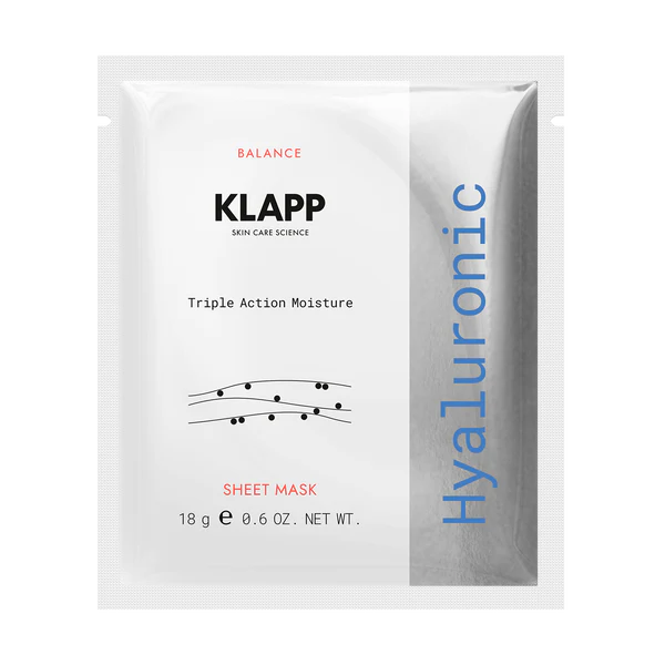 KLAPP Hyaluronic Triple Action Moisture Sheet Mask drėkinanti lakštinė veido kaukė su hialuronu