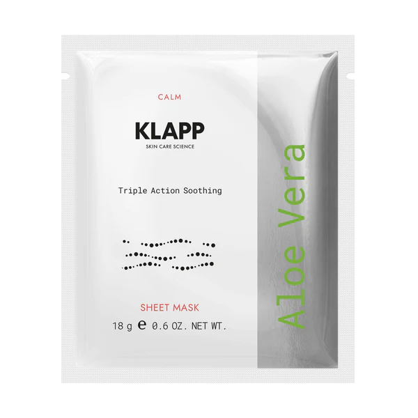 KLAPP Aloe Vera Triple Action Soothing Sheet Mask raminanti lakštinė veido kaukė